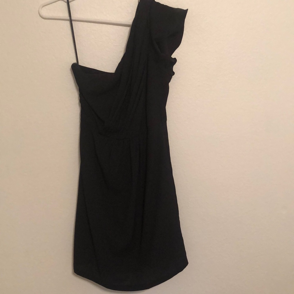 Navy one shoulder dress